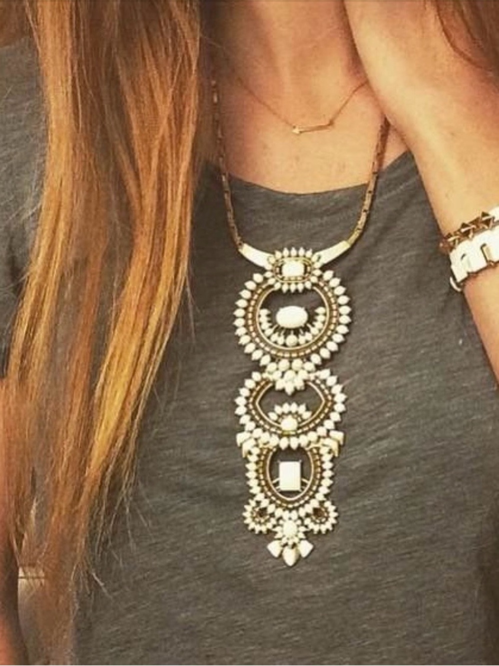 Stella & Dot Havana Necklace Boho Statement 3 & 1 Necklace **NWOT**